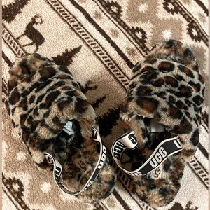 Women’s Size 11 Fluff Yeah Leopard Print UGG Slides